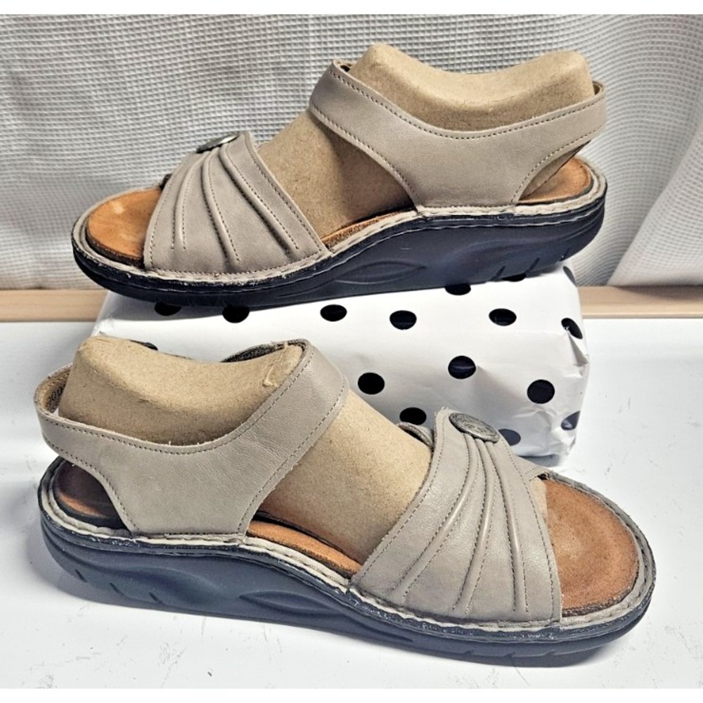 FINN COMFORT Sausalito Rock sandals adjustable ankle straps taupe 37/6.5